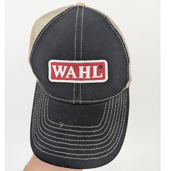 Vintage WAHL Mesh Back Baseball Hat w Adjustable Velcro Strap OSFA - Picture 2 of 7